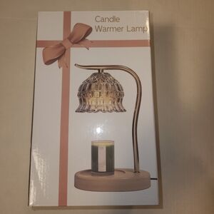 New In Box NIB 11" Amber Gold Crystal Glass Candle Warmer Lamp with Timer